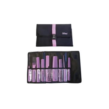 Eurostil fésűszett pink 9db-os + táska 03928/99