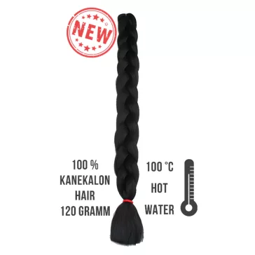 Afro szintetikus kanekalon haj 120g 1 fekete