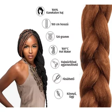 Afro szintetikus kanekalon haj 120g #30 vörös