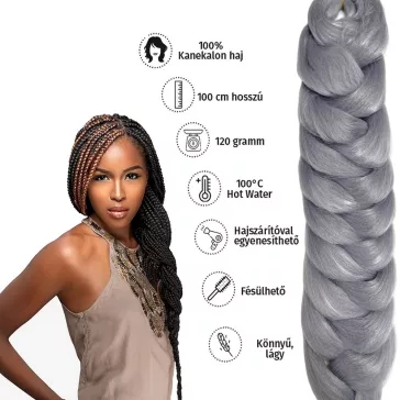 Afro szintetikus kanekalon haj 120g A40 ezüst
