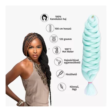 Afro szintetikus kanekalon haj 120g #A25 menta