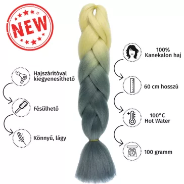Afro ombre szintetikus 100% kanekalon haj bicolor #34 szőke-hamuszürke