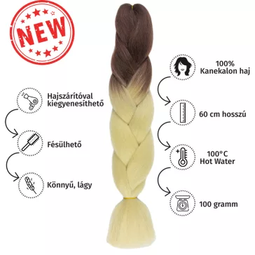 Afro ombre szintetikus 100% kanekalon haj bicolor #36 barna-platinaszőke