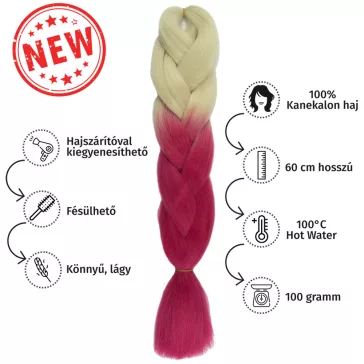 Afro ombre szintetikus 100% kanekalon haj bicolor #45 szőke-magenta