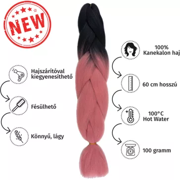 Afro ombre szintetikus 100% kanekalon haj bicolor #6 fekete-mályva
