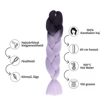 Afro ombre szintetikus 100% kanekalon haj bicolor #999 fekete-szürke