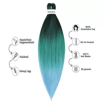   Afro ombre szintetikus 100% kanekalon haj 80g #14 türkiz-égkék