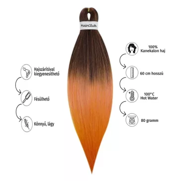   Afro ombre szintetikus 100% kanekalon haj 80g #31 szürke-barack-narancs