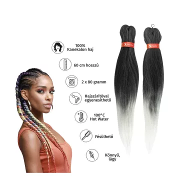 Afro ombre szintetikus 100% kanekalon haj 160g 60cm - T1B/60