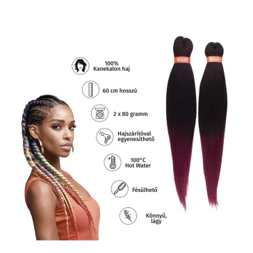 Afro ombre szintetikus 100% kanekalon haj 160g 60cm - T1B/BG