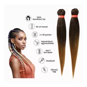 Afro ombre szintetikus 100% kanekalon haj 160g 60cm - T4/27