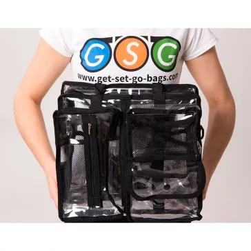   Get Set Go Bag Original Spotty átlátszó sminkes és fodrász set táska