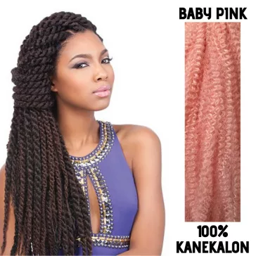 Afro raszta szintetikus 100% kanekalon haj - Baby Pink